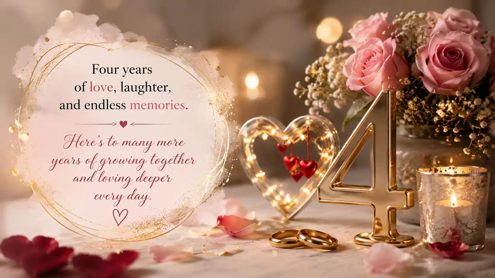 4 years anniversary short caption