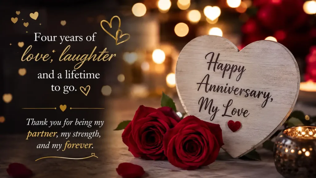 heart touching romantic 4th wedding anniversary wishes for husband