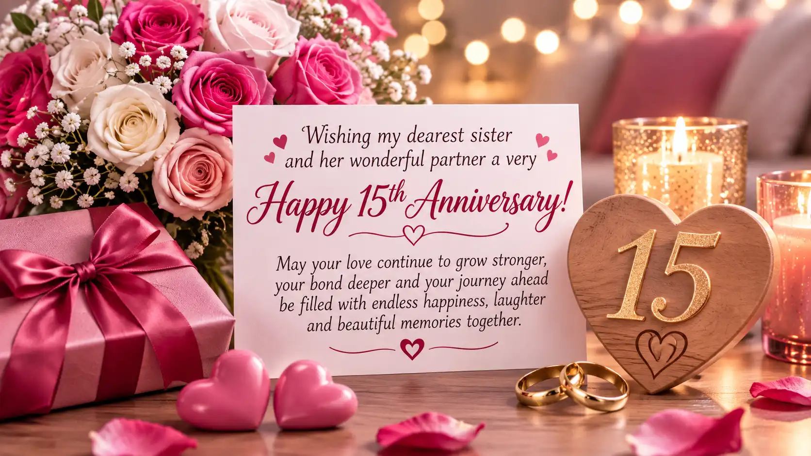 15 years birthday wishes for sister in english