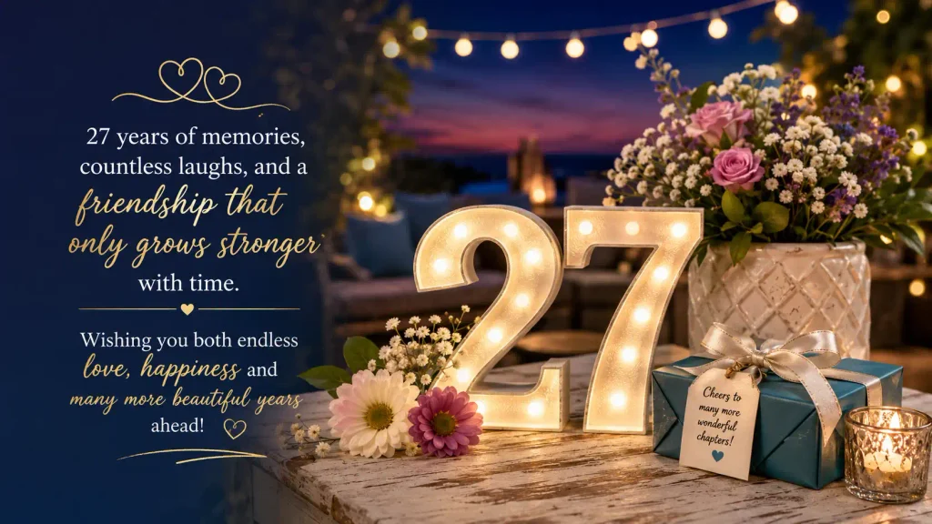 27 year anniversary wishes for friend