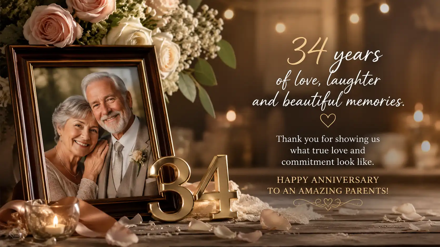 34 year anniversary wishes for parents in english