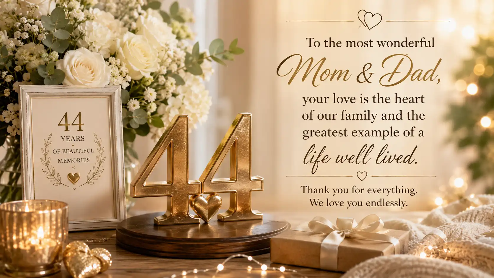 44th wedding anniversary wishes for parents from daughter
