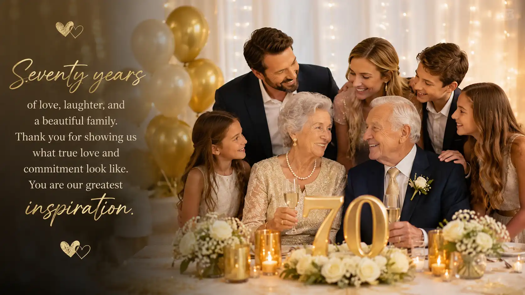70th anniversary wishes for couple in english
