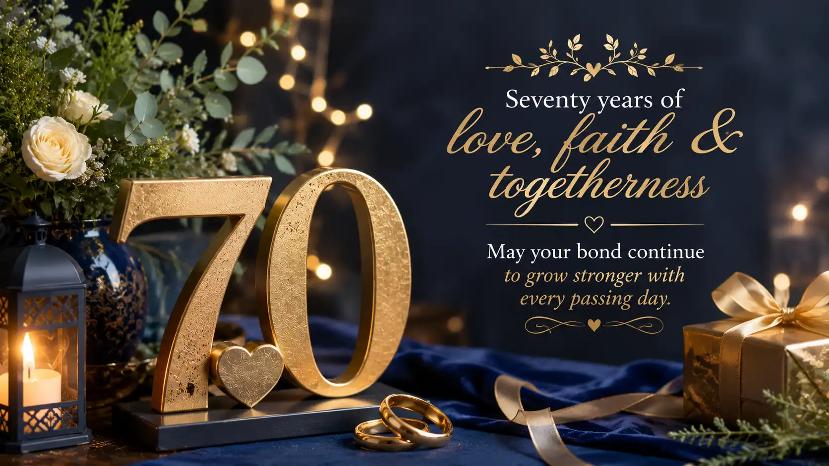70th anniversary wishes for wife