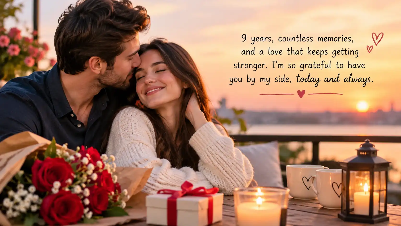 9 years anniversary short caption for husband