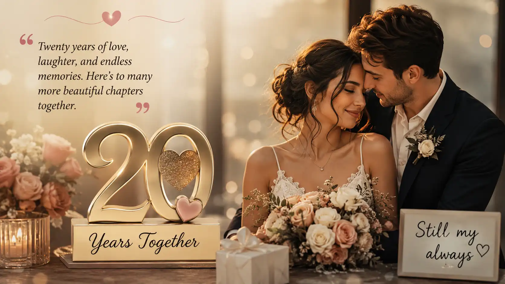 Happy 20th wedding anniversary wishes to friend