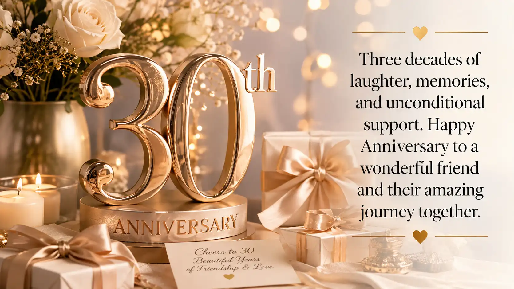 Happy 30th anniversary wishes for friends in english