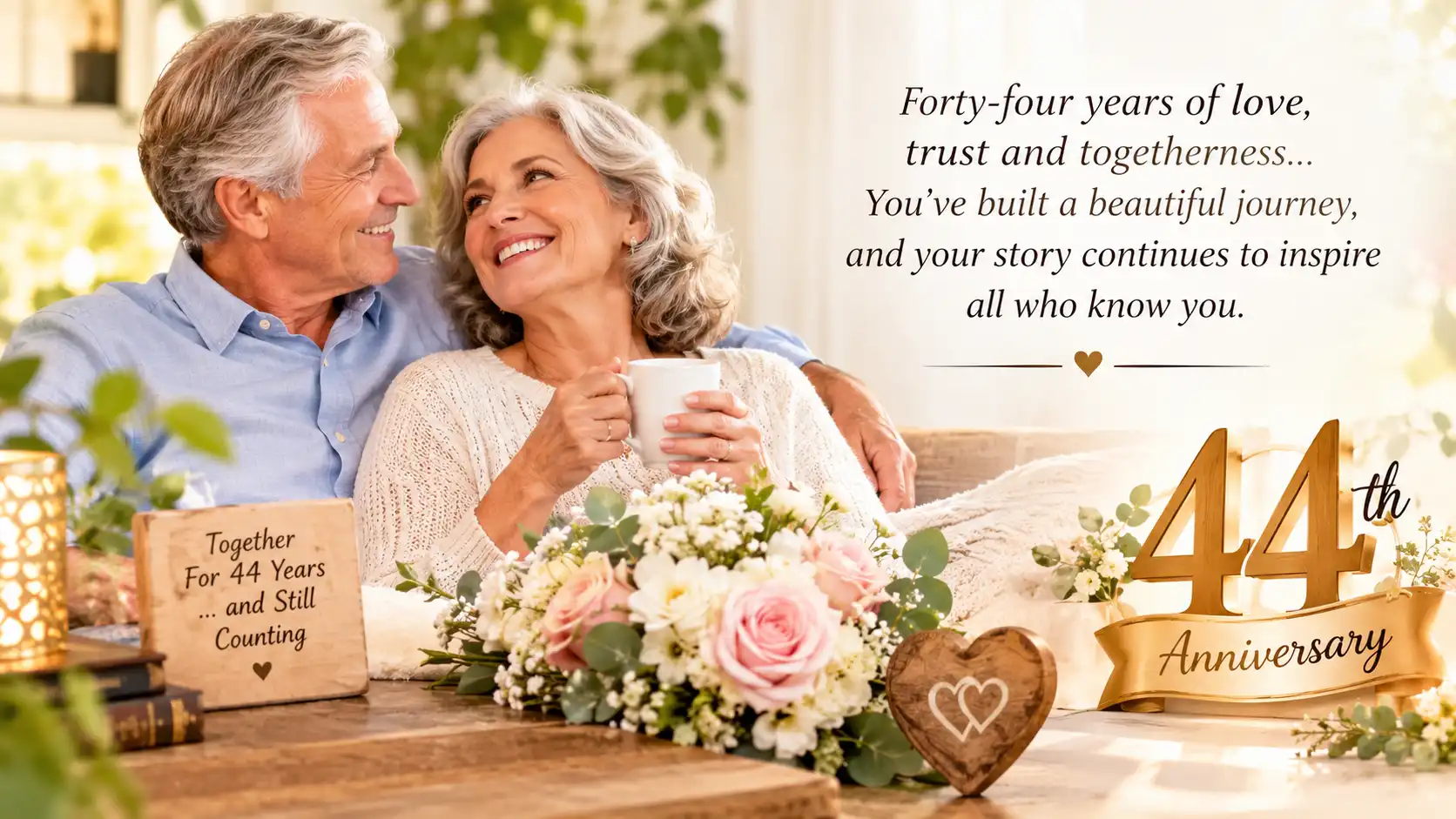 Happy 44th wedding anniversary images with quotes