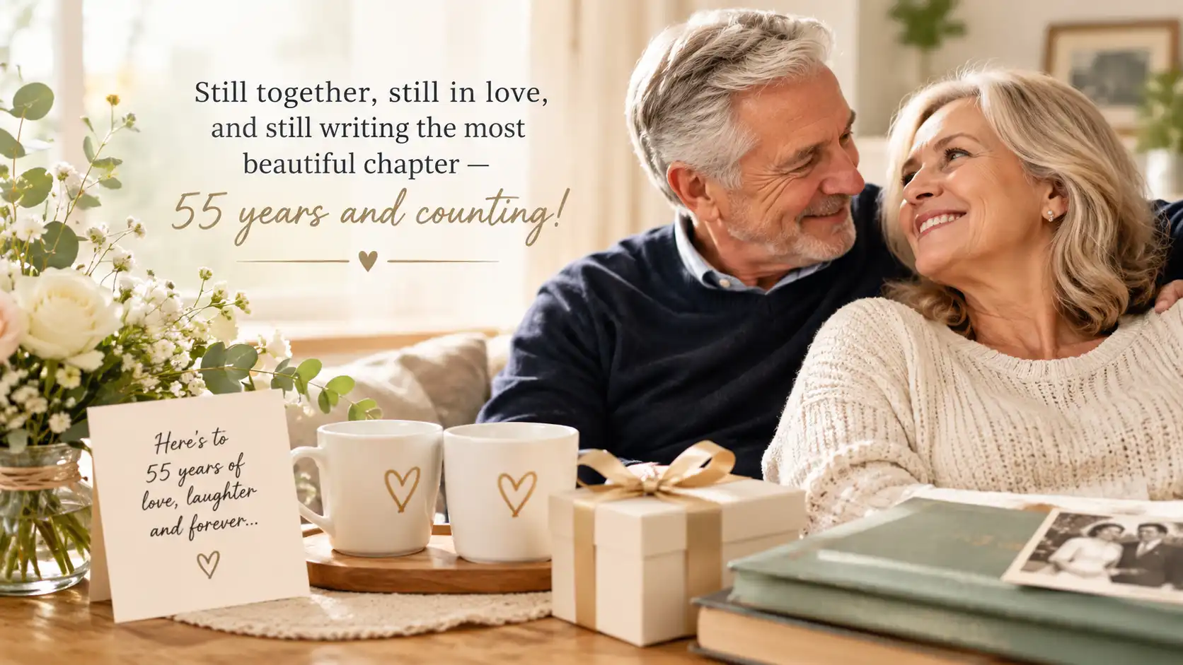 Happy 55th anniversary wishes for wife in english