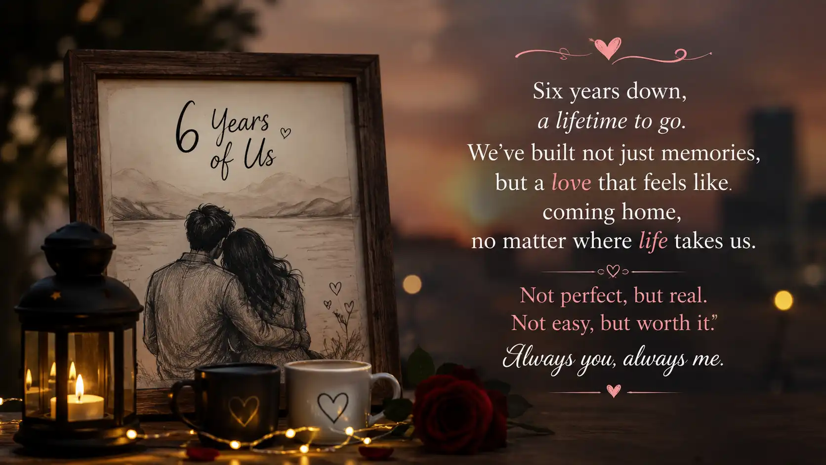 Happy 6th anniversary wishes to wife