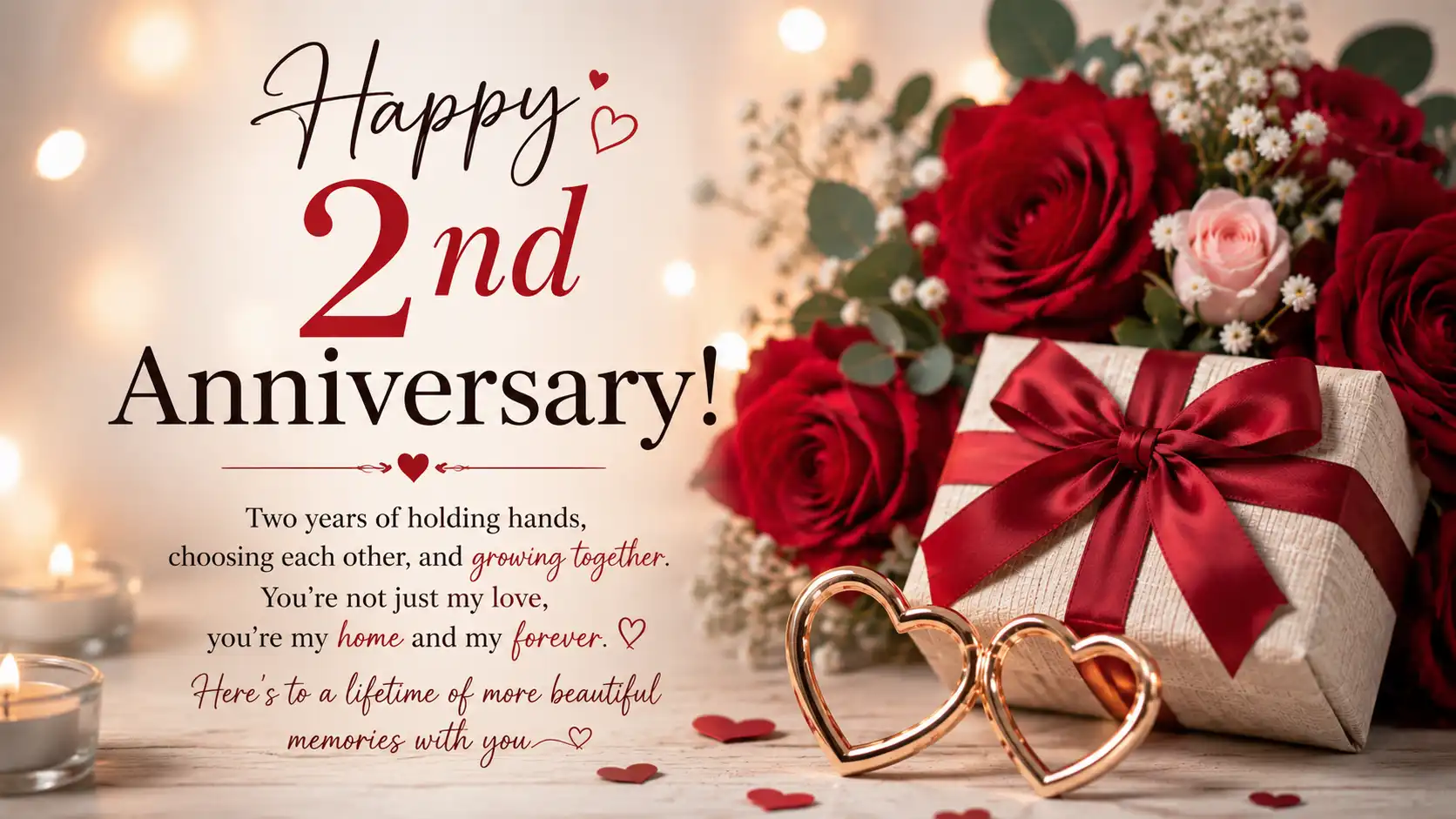 Heart touching 2 year anniversary wishes for wife
