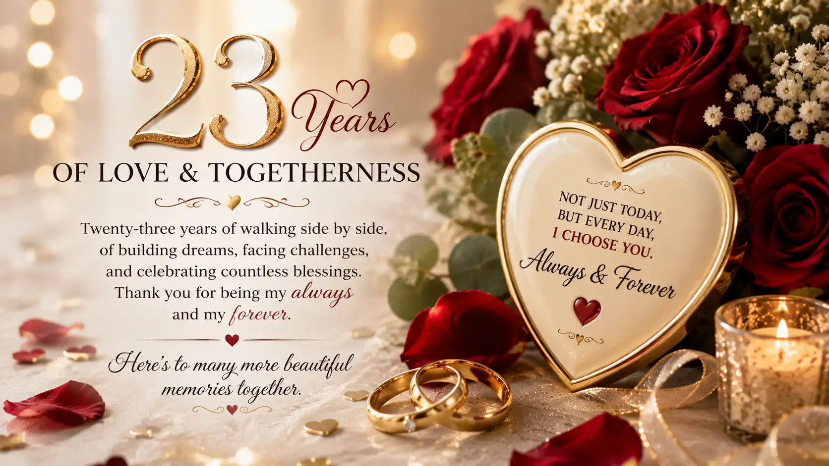 Heart touching 23 year anniversary wishes for wife