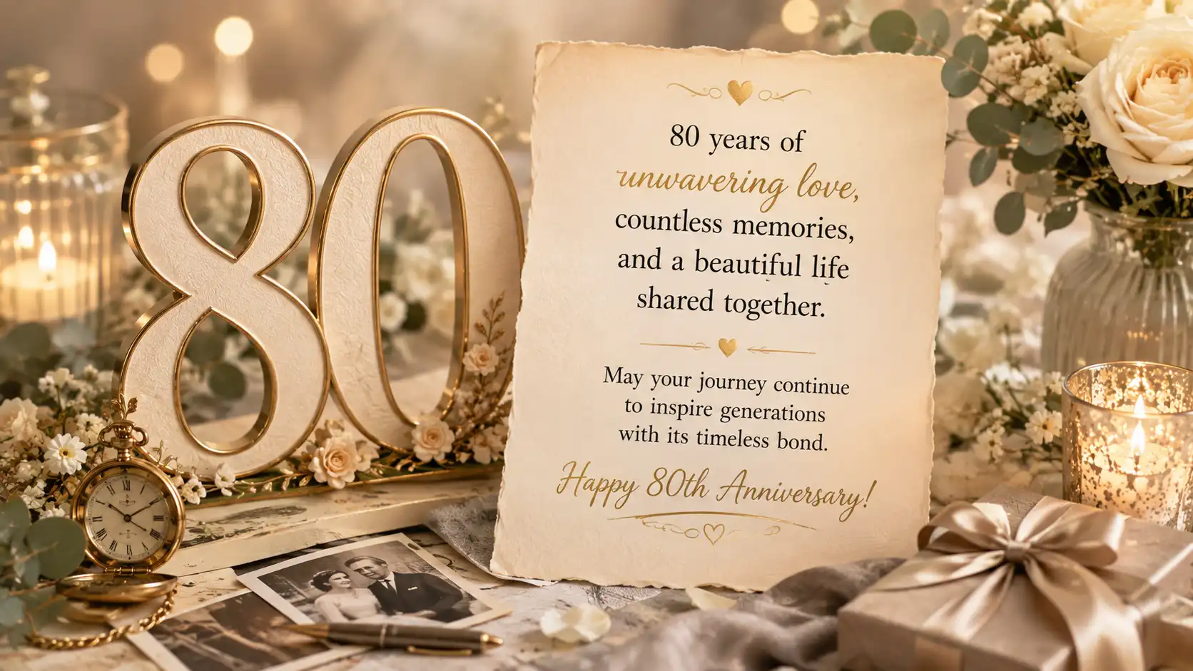 Heart touching 80th anniversary wishes for husband