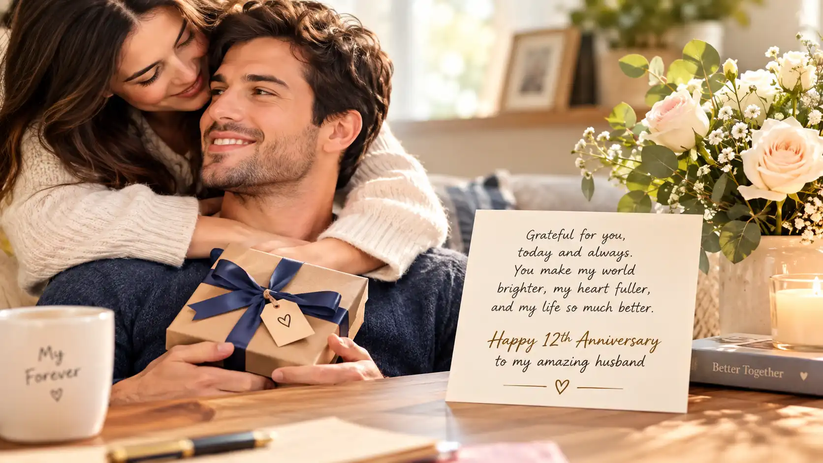 Short 12 years wedding anniversary wishes for husband