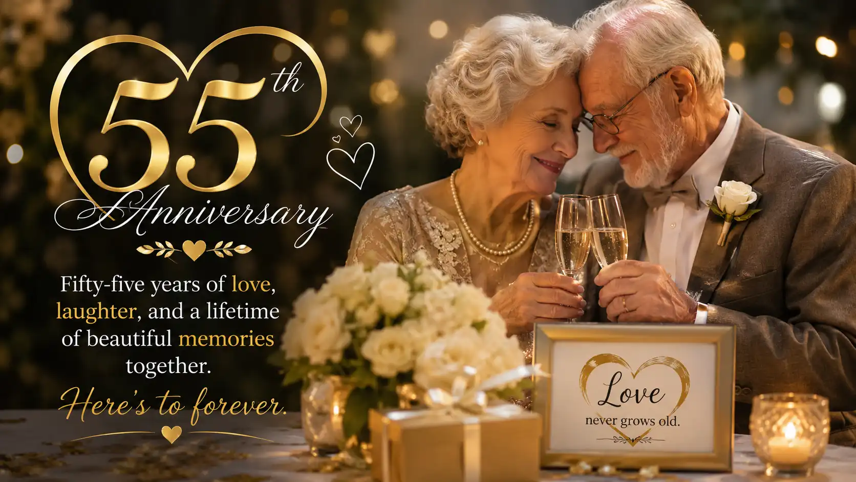 What flower is for 55th wedding anniversary