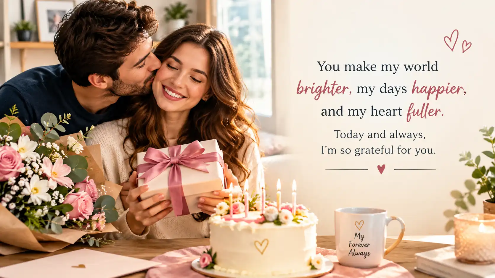 Heart touching Birthday wishes for wife with Photo