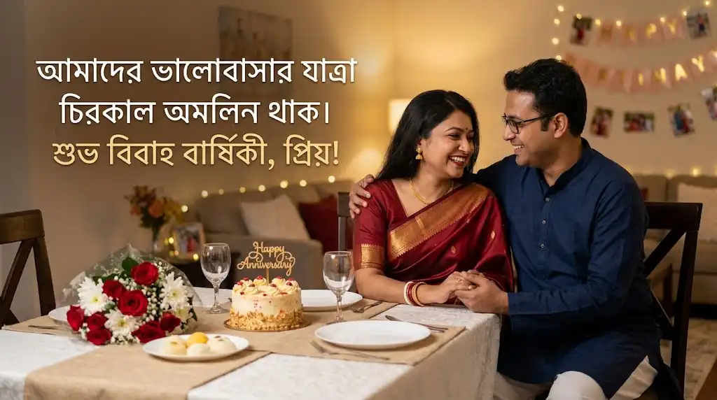 Wedding anniversary wishes for husband in English