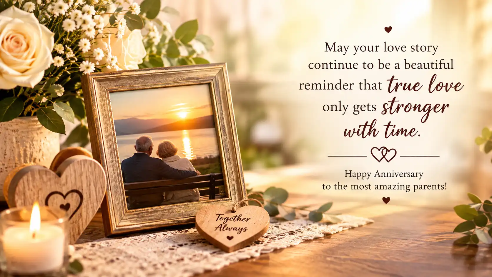 short anniversary wishes for parents from daughter